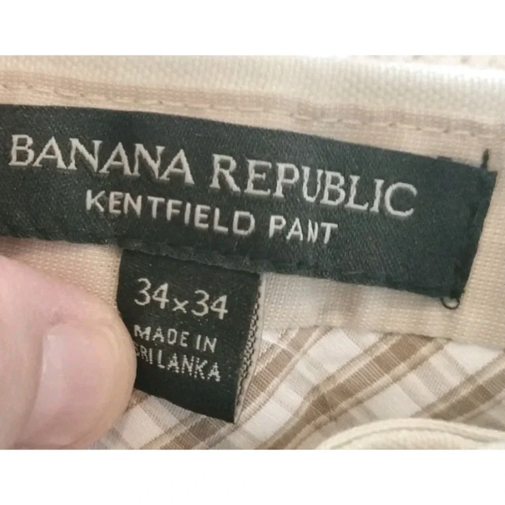 Banana Republic Kentfield Pant Men 34x32 (Tag 34x34) Off White Slim Fit NWT